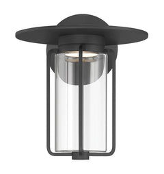 Eurofase Florin 10" Outdoor Wall Light, Sand Black with Clear Glass, front view