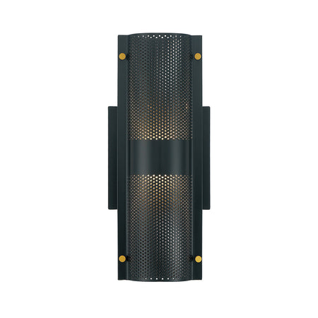 Eurofase Westcliffe 12" 2-Light LED Outdoor Wall Light, Gold-Black Mix, front view