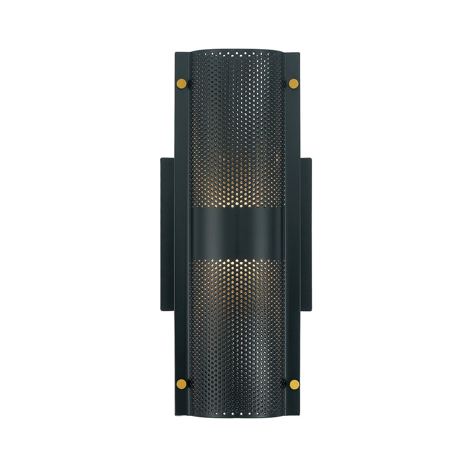 Eurofase Westcliffe 12" 2-Light LED Outdoor Wall Light, Gold-Black Mix, front view