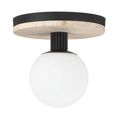 Eurofase Carnagie 8" LED Flush Mount, Matte Black with Opal Etched Glass, front view