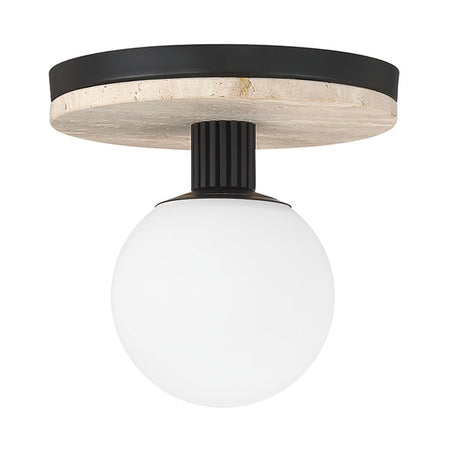 Eurofase Carnagie 8" LED Flush Mount, Matte Black with Opal Etched Glass, front view