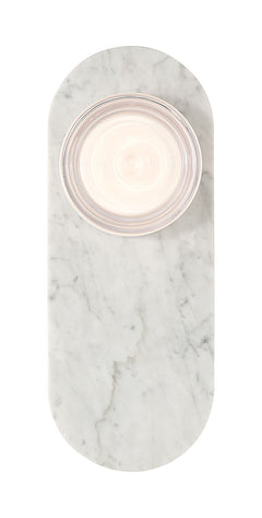 Eurofase Sternn 15" LED Outdoor Wall Light, Marble White with Clear Wave Glass, front view