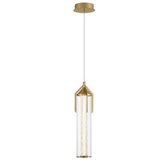 Eurofase Espada 20" LED Pendant, Gold with Clear Glass, front view
