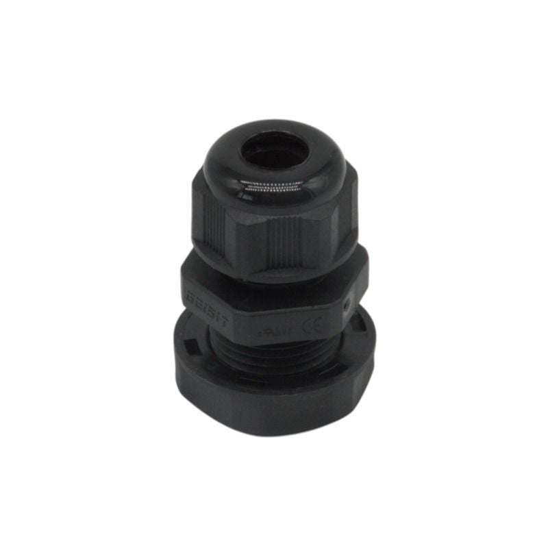 DOME CONN Pg9 .15-.32in BLACK PA(Nylon) c/w O-ring and locknut