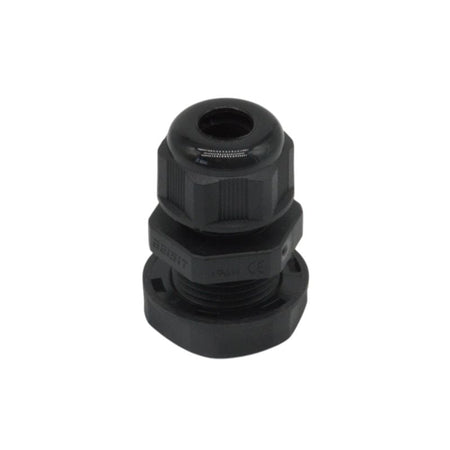 DOME CONN Pg9 .15-.32in BLACK PA(Nylon) c/w O-ring and locknut