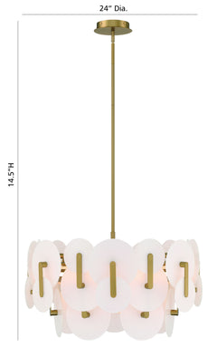 Eurofase Nuvola 24" 2-Light LED Chandelier, Gold, front view