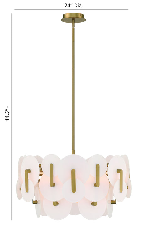 Eurofase Nuvola 24" 2-Light LED Chandelier, Gold, front view