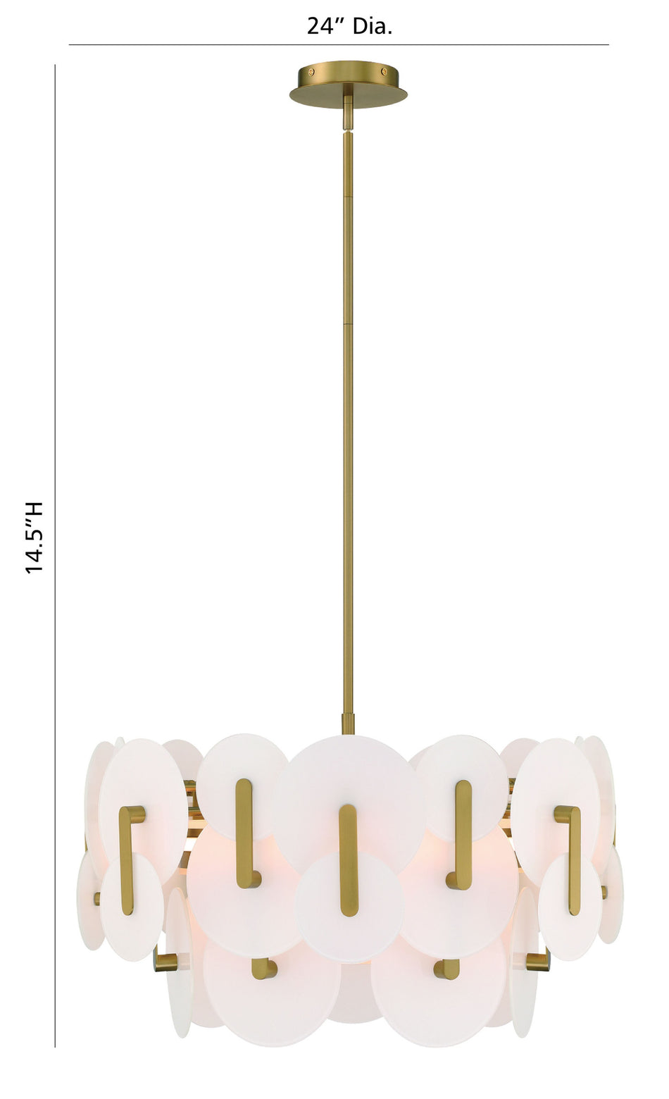 Eurofase Nuvola 24" 2-Light LED Chandelier, Gold, front view