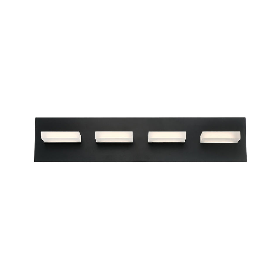 Eurofase Olson 24" 4-Light LED Vanity, Matte Black, front view