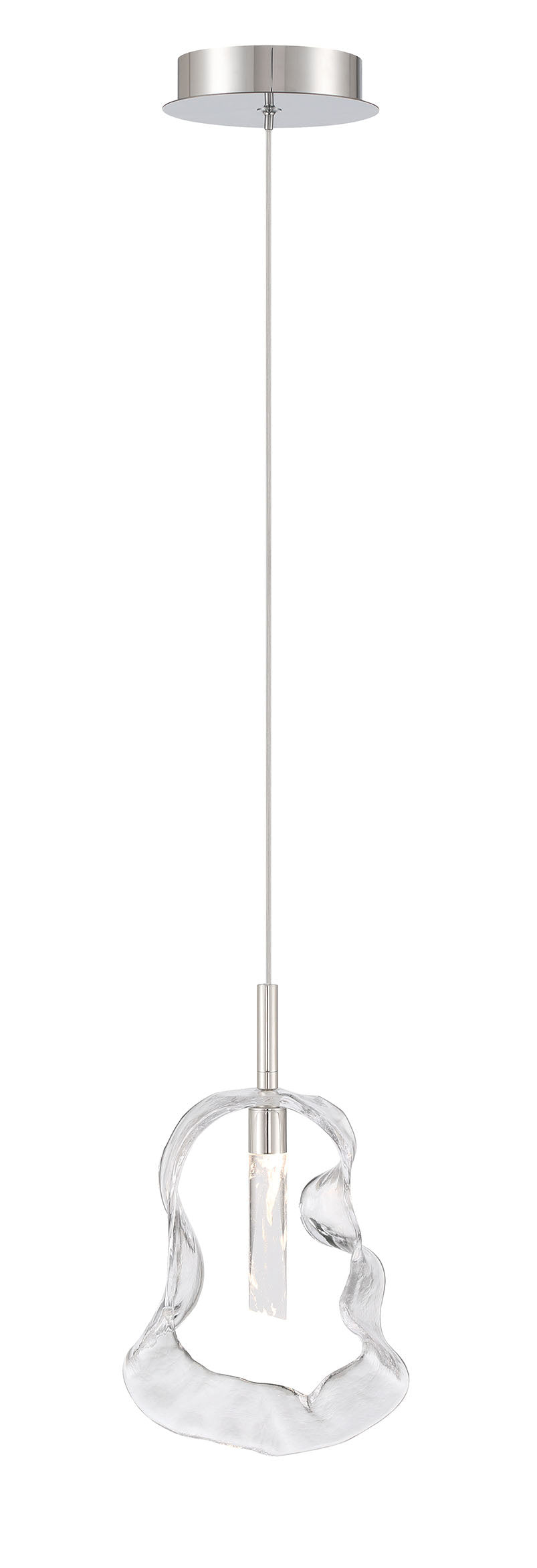 Eurofase Norah 13" Pendant, Polished Nickel with Clear Glass, front view