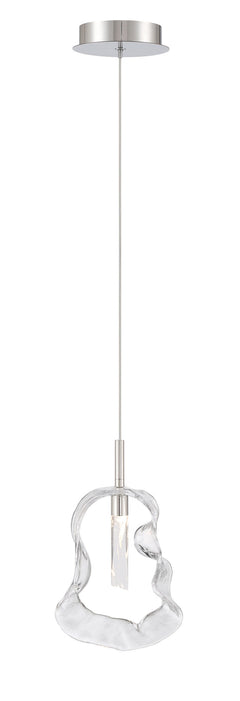 Eurofase Norah 13" Pendant, Polished Nickel with Clear Glass, front view