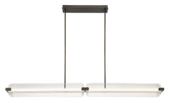 Eurofase Neoness 67" 4-Light LED Chandelier, Weathered Brass with Clear Glass, front view