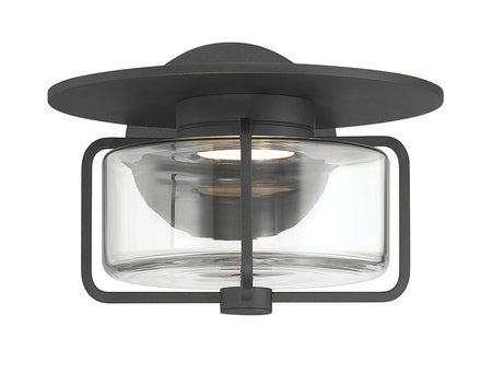 Eurofase Florin 7" Outdoor Wall Light, Sand Black with Clear Glass, front view