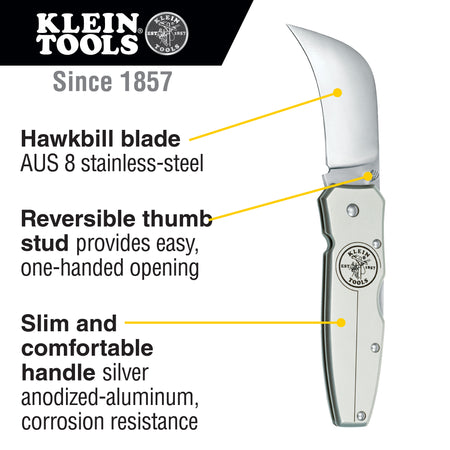 Lockback Knife 2-5/8-Inch Aluminum Handle