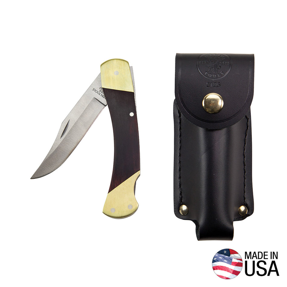 Klein Tools 44037 Sportsman Knife Drop Point 3-3/8-Inch - detail view