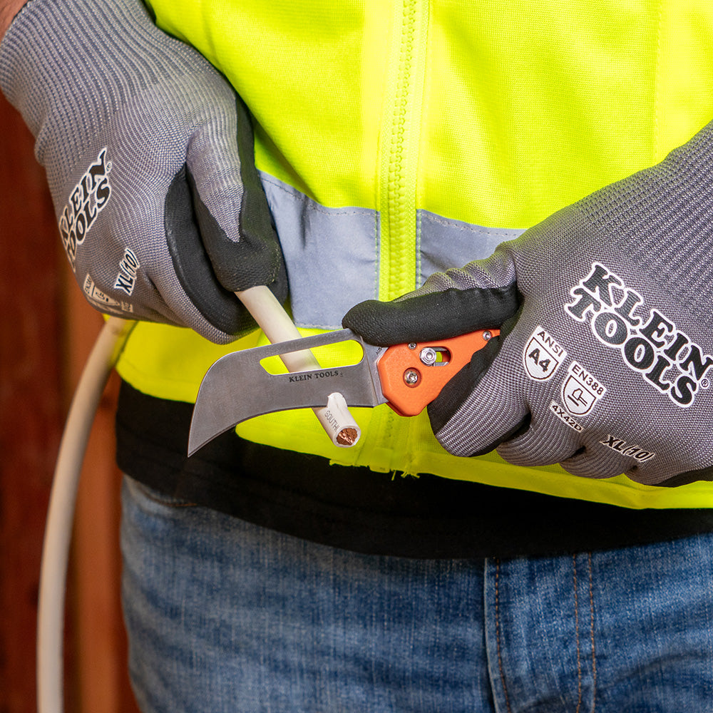 A photo of a , by Pocket Knife, Cable Skinning, Hawkbill Blade - Klein Tools eCommerce - Maple Electric Supply in Canada