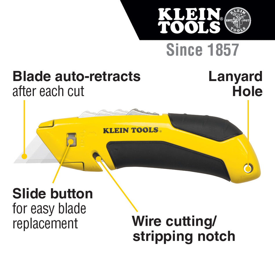 Klein Tools 44136 Self-Retracting Utility Knife - feature detail