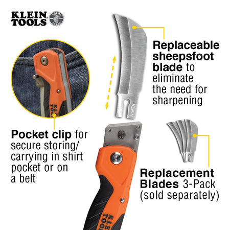 Klein Tools 44218 44218 Cable Skinning Utility  w/Replaceable Blade - additional view