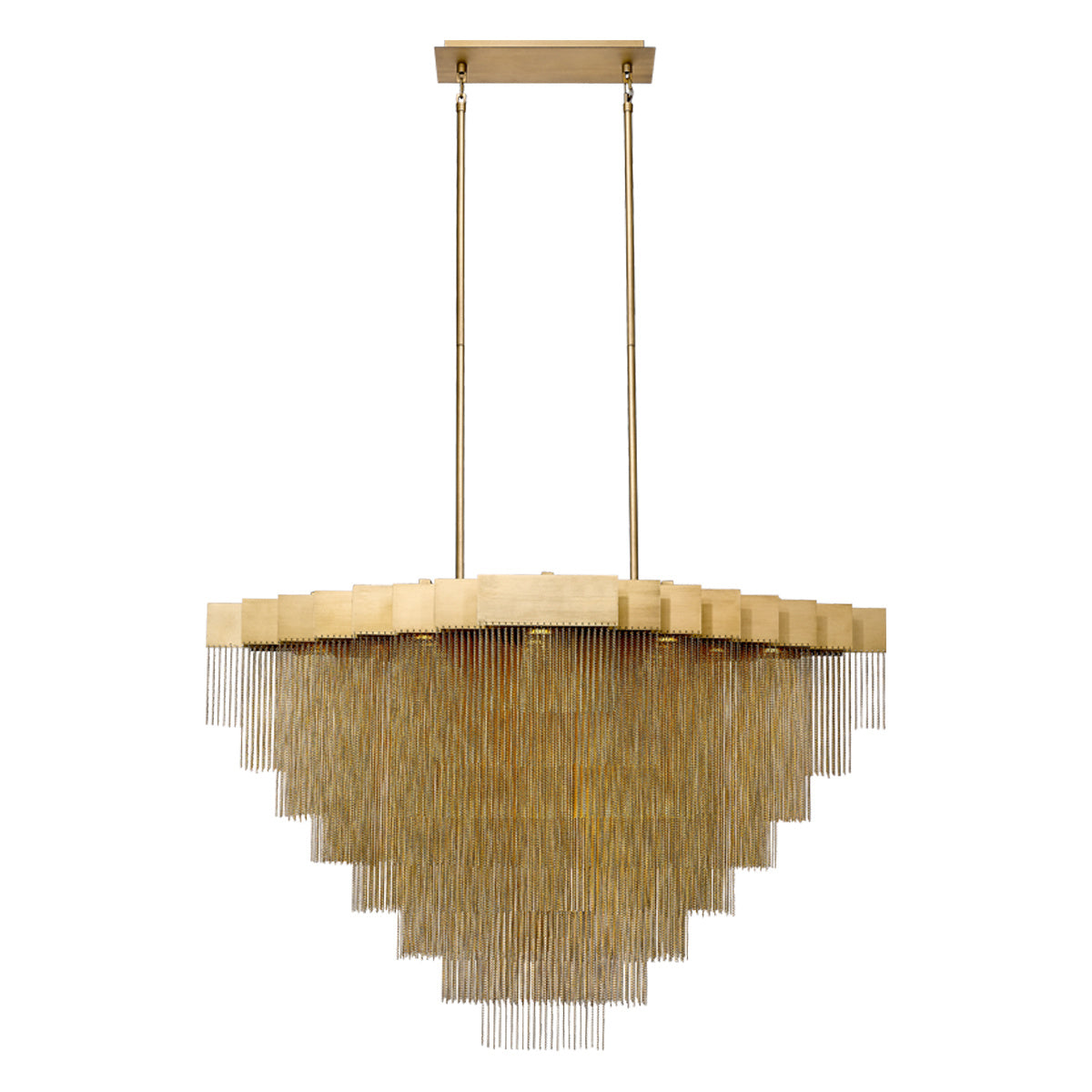 Eurofase Bloomfield 47" 22-Light LED Chandelier, Matte Gold with Gold Aluminum, front view