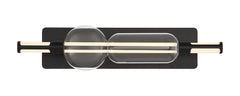 Eurofase Lucent 26" LED Vanity, Matte Black with Clear Glass, front view