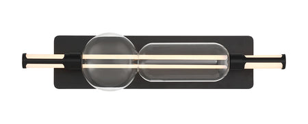 Eurofase Lucent 26" LED Vanity, Matte Black with Clear Glass, front view