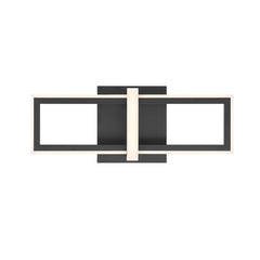 Eurofase Bordo 16" LED Outdoor Wall Light, Matte Black with White Acrylic, front view