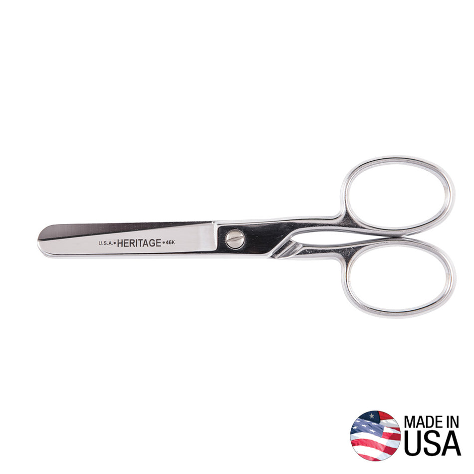 Klein Tools G46HC Safety Scissors with Large Rings, 6-Inch - detail view