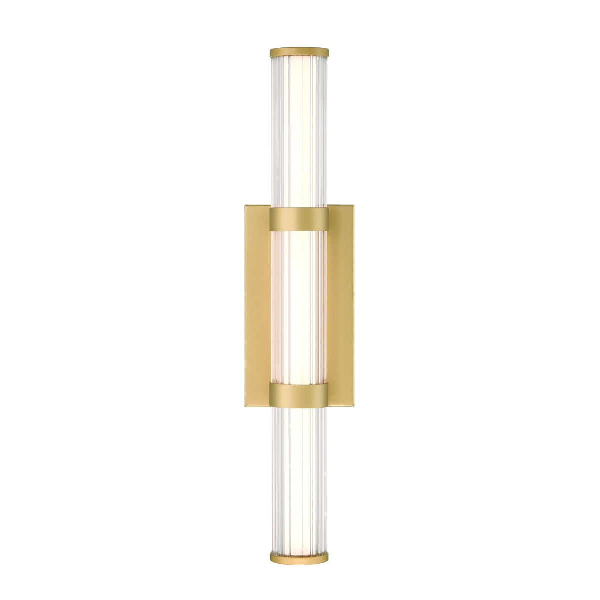 Eurofase Fayton 21" LED Outdoor Wall Light, Matte Gold with Clear Glass, front view