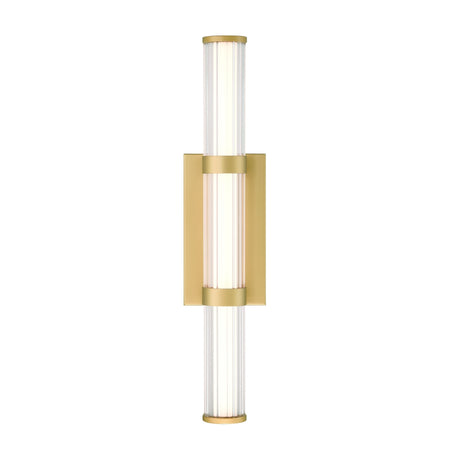 Eurofase Fayton 21" LED Outdoor Wall Light, Matte Gold with Clear Glass, front view