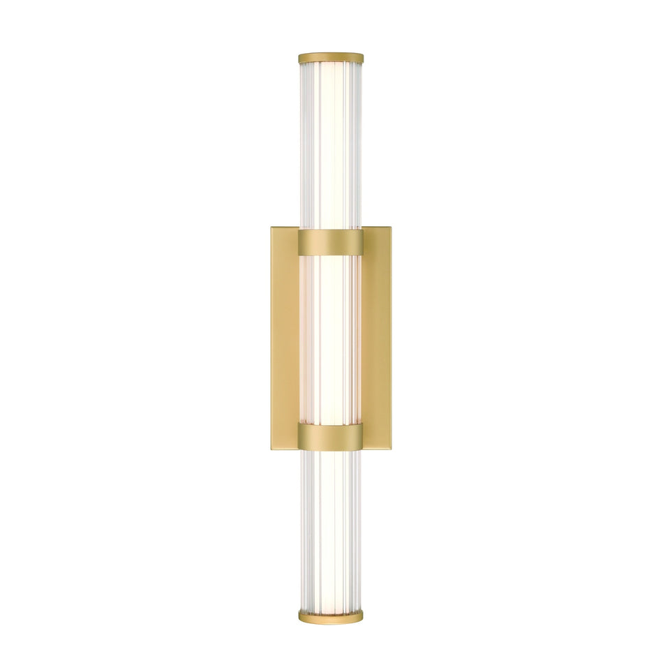 Eurofase Fayton 21" LED Outdoor Wall Light, Matte Gold with Clear Glass, front view