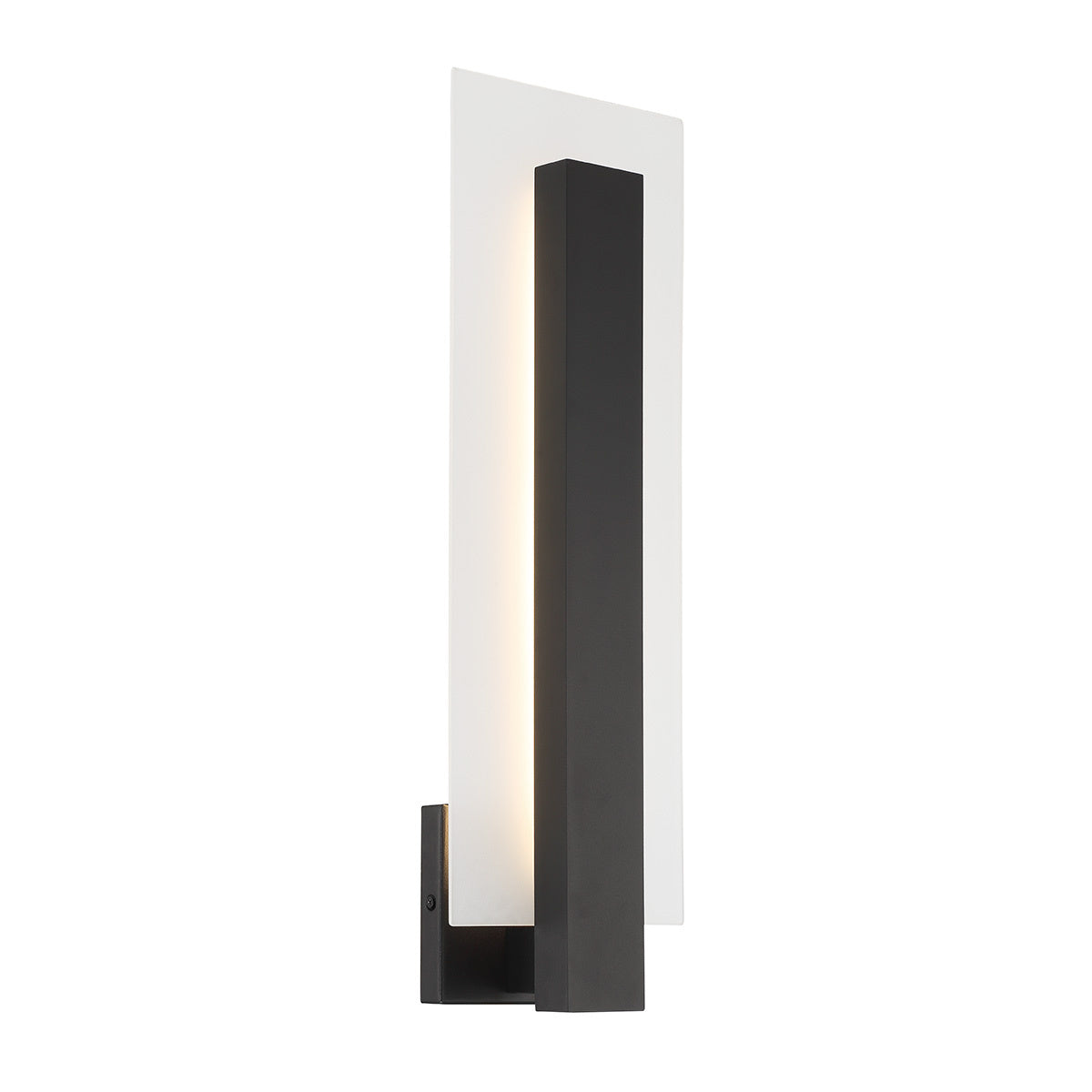 Eurofase Carta 22" LED Outdoor Wall Light, Matte Black with Frosted Glass, front view