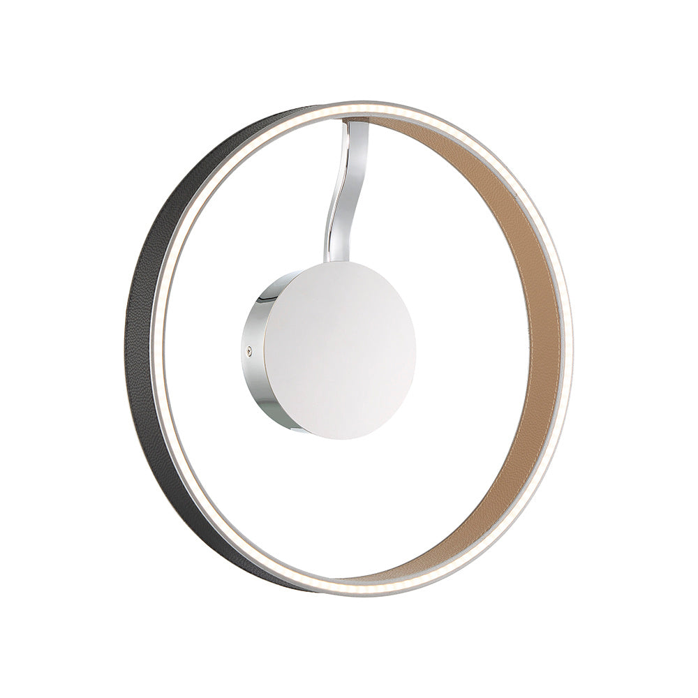 Eurofase Verdura 15" LED Flush Mount, Matte Black with White Acrylic, front view