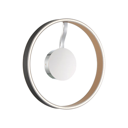 Eurofase Verdura 15" LED Flush Mount, Matte Black with White Acrylic, front view