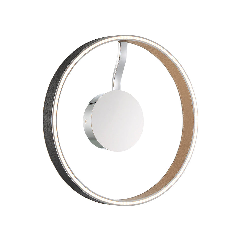 Eurofase Verdura 15" LED Flush Mount, Matte Black with White Acrylic, front view