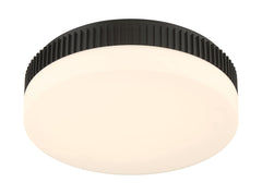 Eurofase Purgos 18" LED Flush Mount, Matte Black with Opal Glass, front view