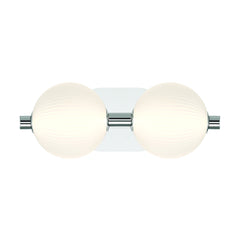Eurofase Palmas 15" 2-Light LED Vanity, Polished Nickel with White Glass, front view