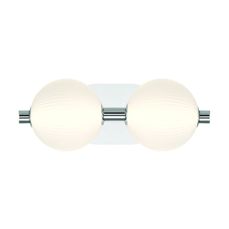 Eurofase Palmas 15" 2-Light LED Vanity, Polished Nickel with White Glass, front view