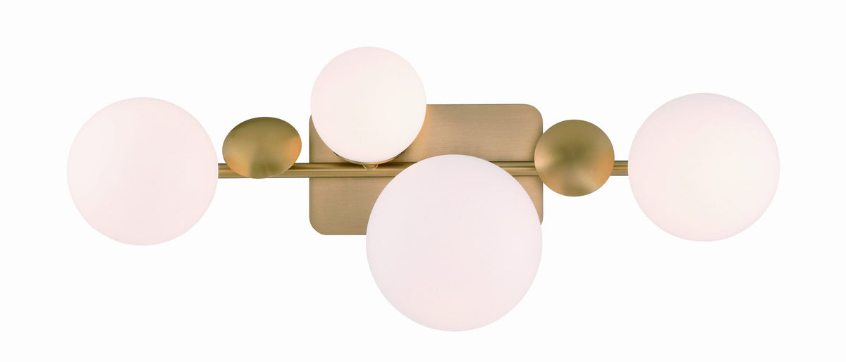 Eurofase Vine 4-Light LED Vanity, Gold with Opal Glass, front view