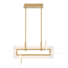 Eurofase Inizio 33" 5-Light LED Chandelier, Matte Gold, front view