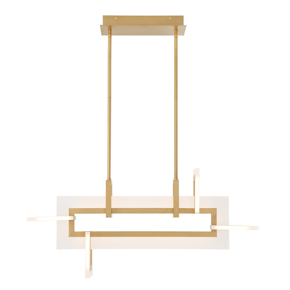 Eurofase Inizio 33" 5-Light LED Chandelier, Matte Gold, front view