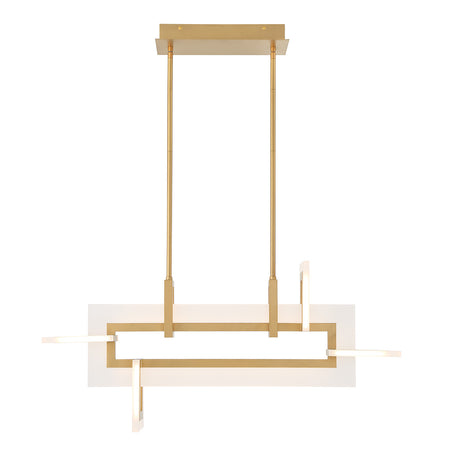 Eurofase Inizio 33" 5-Light LED Chandelier, Matte Gold, front view