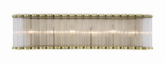 Eurofase Glasbury 32" 6-Light Vanity, Gold with Ribbed Glass, front view