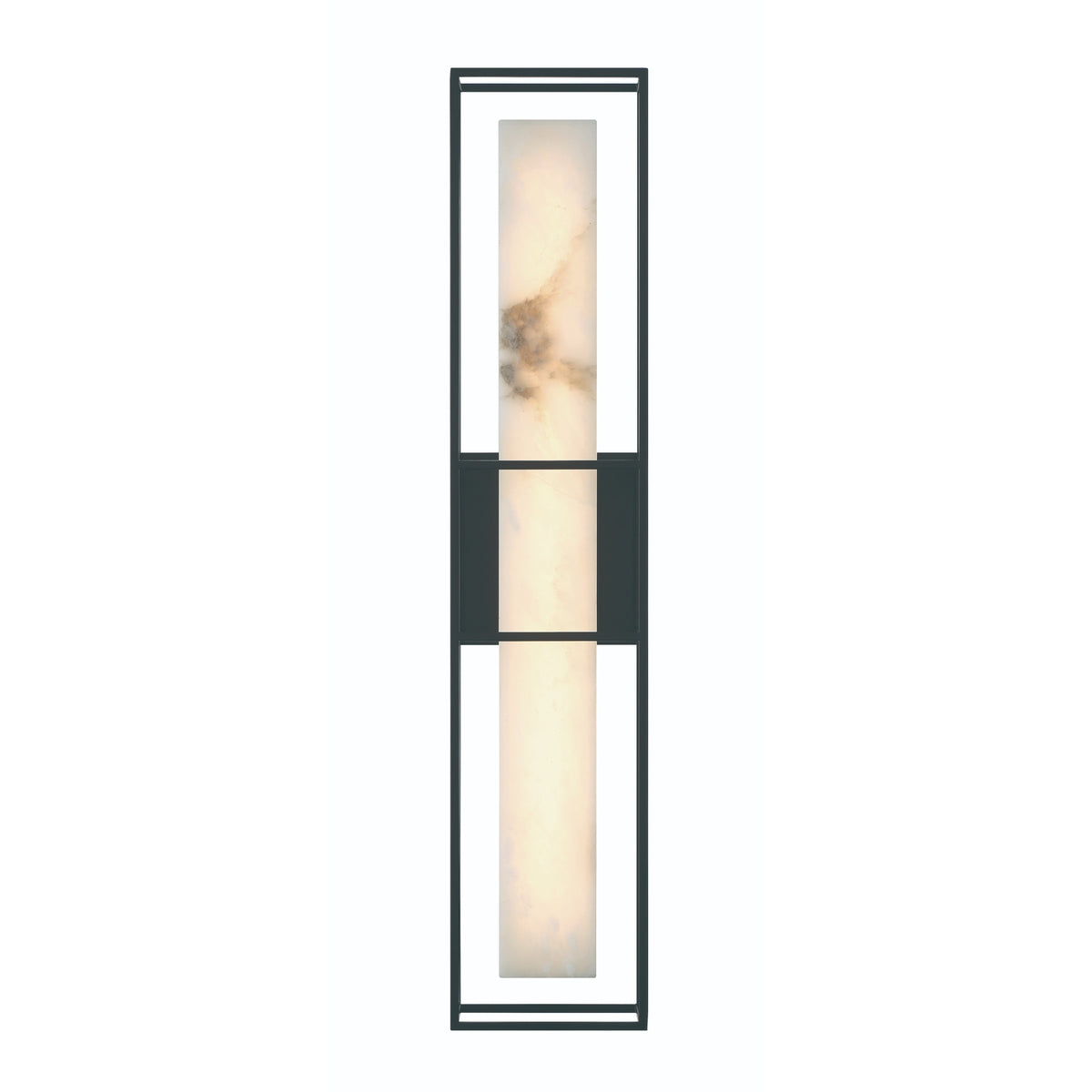 Eurofase Blakley 24" LED Outdoor Wall Light, Matte Black with Alabaster, front view