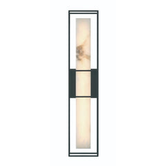 Eurofase Blakley 24" LED Outdoor Wall Light, Matte Black with Alabaster, front view