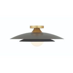 Eurofase Welsh 18" LED Flush Mount, Matte Grey with White Glass, front view