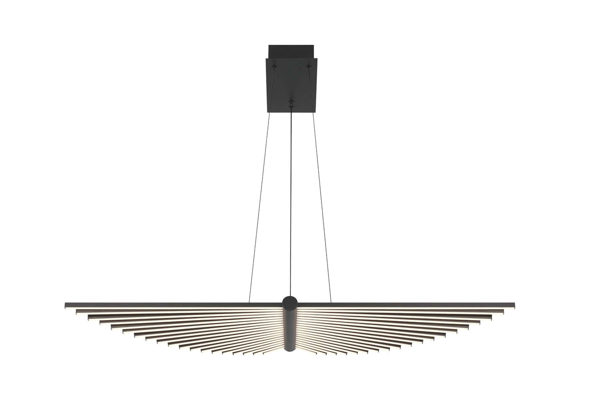 Eurofase Seraph 39" LED Chandelier, Matte Black, front view