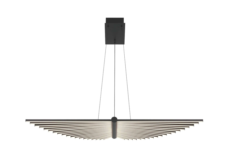 Eurofase Seraph 39" LED Chandelier, Matte Black, front view