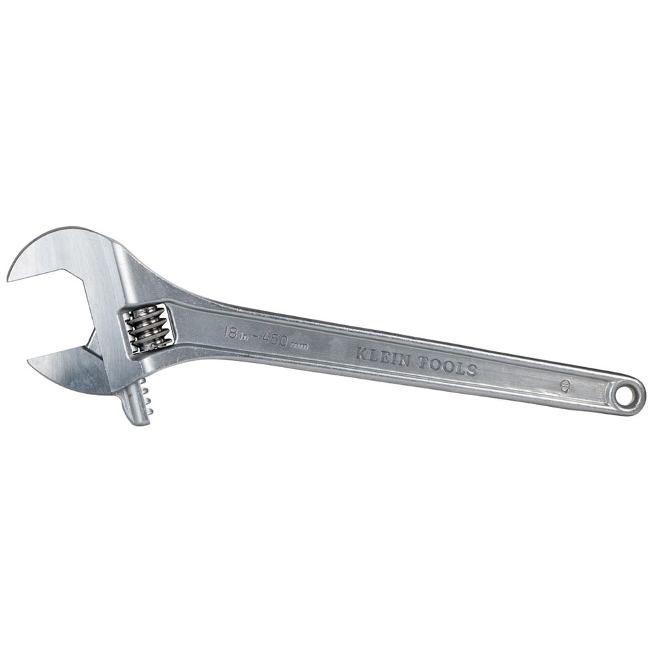 Klein Tools 500-18 18-Inch Adjustable Wrench Standard Capacity - alternate angle 1