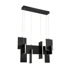 Eurofase Coburg 33" LED Chandelier, Anodized Black, front view
