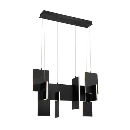 Eurofase Coburg 33" LED Chandelier, Anodized Black, front view